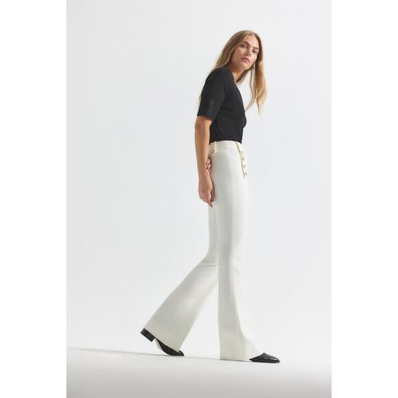 DEREK LAM 10 CROSBY Robertson Flare Trousers White Womens Pants EUC $385 MSRP - Picture 10 of 10